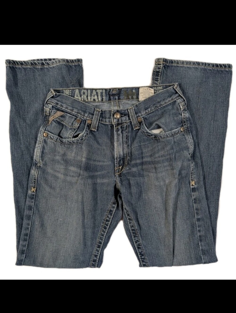 Ariat M5 Deadrun Slim Straight Stackable Jeans Mens 29x36 Blue Denim